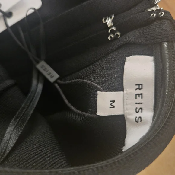 Reiss Bandeau Tube Top, Zipper, Black, Size Medium NWT - Picture 4 of 5